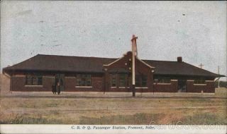 1910 Fremont,  Ne C.  B.  & Q Passenger Station Dodge County Railroad Depot Nebraska
