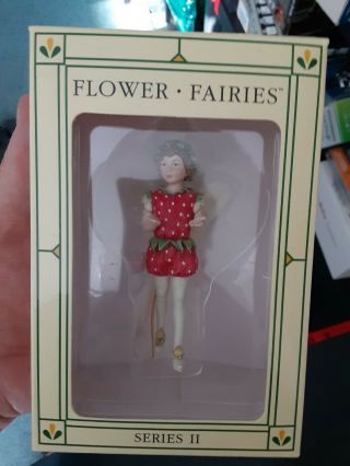 Flower Fairies Cicely Mary B Collectible Ornament - The Strawberry Fairy Series 2