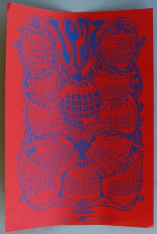 1967 Psychedelic Calendar Poster,  Art By David Hodges.  Blessed Trinity.