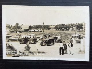 Circa 1930 Real Photo Rppc Postcard Busy Little Tub Harbour Tobermory Ontario