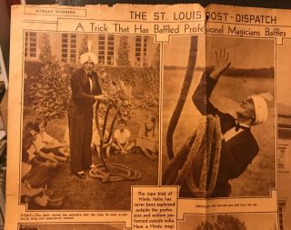 Hindu Rope Trick Baffled Magicians Now Baffles Camera St Louis Dispatch Page