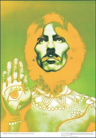 Authentic Beatles Poster George Harrison By Richard Avedon Done In 1967