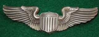 Wwii Us Army Air Force Sterling Amcraft Pilot Wings 3 " Full Sized Pin Back
