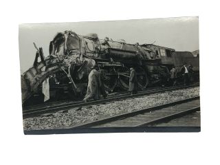 Vintage Antique Early 1900s Rppc Train Wreck Real Photo Postcard Locomotive 2