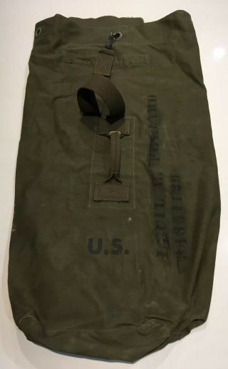Named Serial1944 Wwii Us Army Od Cotton Barracks Duffel Bag Tweedie Ww2