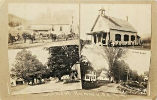 A Multi - View Postcard With 4 Scenes Of West Rumney,  Hampshire Nh Rppc 1909
