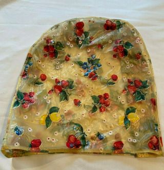 Vintage Plastic Appliance Cover Fruit & Flower Theme 14.  5 " Tall 5 " Wide 7 " Deep