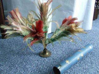 Vintage Brass Feathers Candle To Flowers Magic Trick Needs Flowers Or Story