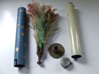 VINTAGE brass feathers CANDLE TO FLOWERS magic trick needs flowers or STORY 2