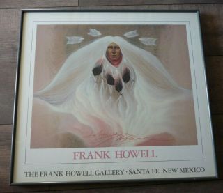 Frank Howell Hand Signed Framed Gallery Poster Santa Fe Mexico River Genesis