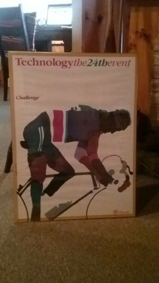 1984 LA Olympics Summer Games Poster Cycling AT&T Michael David Brown 2