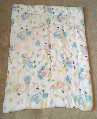 Vintage Raggedy Ann And Andy Crib Blanket Quilt Pastels