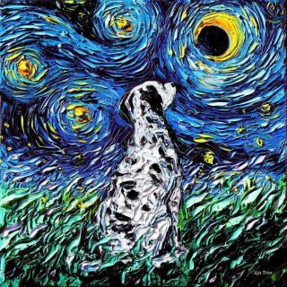 Dalmatian Dog Starry Night Van Gogh Decor By Aja