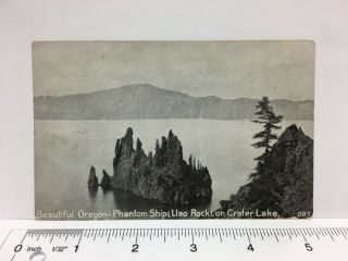 Oregon Or Phantom Ship Liao Rock Crater Lake Antique Postcard C1910