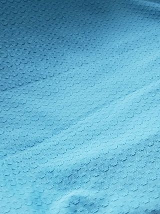 Vintage Baby Blue Polyester Knit Fabric | Grandma 