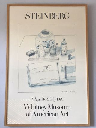 Saul Steinberg Whitney Museum Exhibition Lithograph Poster 1978 Vintage Modern
