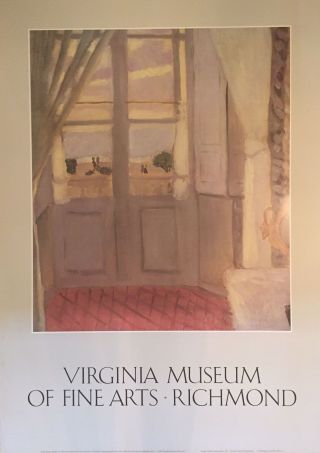 1985 Virginia Museum Of Fine Arts Lithograph Of Henri Matisse " Interieur " Nos