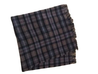 Faribo Pure Wool Plaid,  Fringed Blanket.  50x56 Inches.  Usa