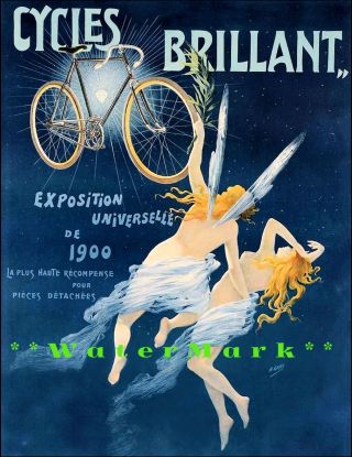 Cycles Brilliant 1900 Vintage Poster Print French Bicycle Universal Exposition