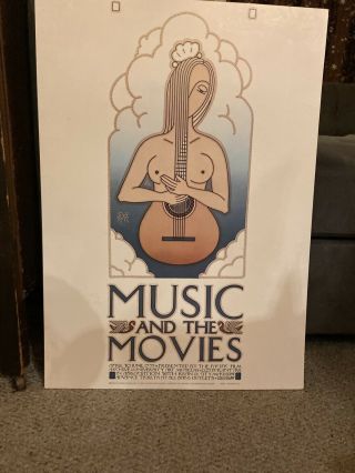 1975 David Lance Goines “music And The Movies “ Rigid Back Poster