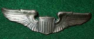 Wwii Us Army Air Force Sterling Ae Co Utica 3 " Pilot Wings Usaaf Full Sized