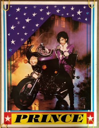Vintage Poster Prince Purple Rain Music Movie Memorabilia80s Motorcycle