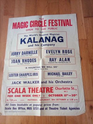 Magic Circle Festival Poster Scala Theatre