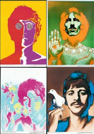Authentic Beatles Poster Set 4 By Richard Avedon Done In 1967 19x27inch