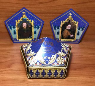 Harry Potter Chocolate Frog Box & Two Cards Universal Studios Helga & Godric