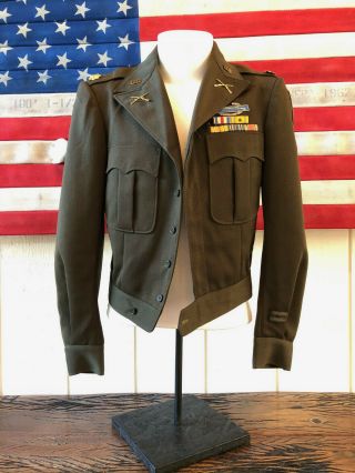 Ww2 Us Army Wool Officers Ike Uniform Field Jacket Army W Decorations