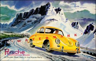 Continental Coupe Alpine Rally Italy Vintage Poster Print Classic Car