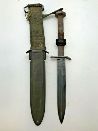 Rare Authentic Ww2 U.  S.  M - 3 Combat Fighting Knife - Rare Maker