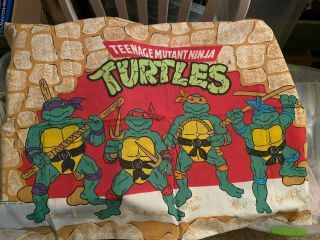 Vintage Pillowcase Bed Tmnt Turtles Teenage Mutant Ninja 1988 Mirage Studios Usa