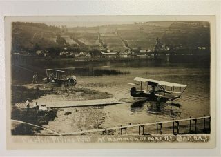 Vintage Postcard Photo Of The G H Curtiss Flying Boat At Hammondsport Ny 1913