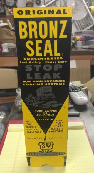 Bronz Seal Stop Leak Vintage Store Display Advertising Nos