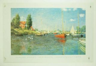 Claude Monet Red Boats Argenteuil 2000 Large Fine Art Print 36x24 "