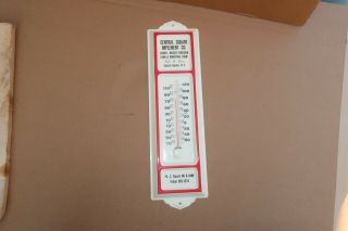 NOS 1960s Vintage Oliver Allis Chalmers Metal Advertising Thermometer in Org Box 2