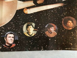 Vintage Poster Star Trek Enterprise Crew Kirk 1970’s Langley Paramount 3
