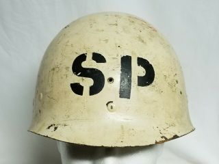 Wwii Us Navy Shore Patrol Helmet Liner