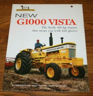 1967 Minneapolis Moline G1000 Vista Tractor Advertising Sales Brochure