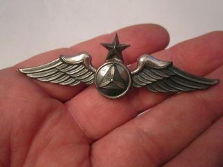 Wwii Civil Air Patrol Wings Lapel Pin - Sterling Silver - 3 1/4 " L - Sc - 5