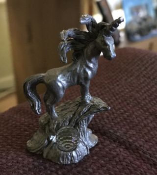 Fine Pewter Unicorn Fantasy Figurine Crystal Ball By Spooniques Mr866