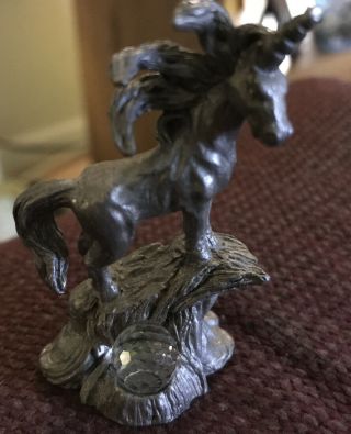 Fine Pewter Unicorn Fantasy Figurine Crystal Ball by SPOONIQUES MR866 2