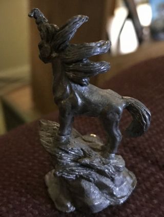 Fine Pewter Unicorn Fantasy Figurine Crystal Ball by SPOONIQUES MR866 3