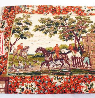 " Colonial Days " English Fox Hunt Markwood Fabrics Drapery Upholstery 1 3/4 Yd