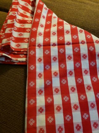 Vintage Classic Red & White Gingham Check Diner Tablecloth Picnic Barbecue