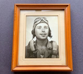 1943 Eager Young Ww2 Us Army Air Corps Pilot Goggles Gear Photo Orig.  Frame Wwii