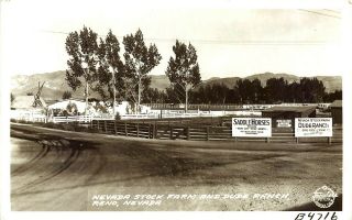 Stock Farm & Dude Ranch,  Reno,  Nevada,  Rppc,  Vintage Postcard