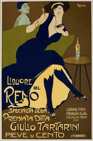 Liquore Del Reno By Remg Vintage French Drinks Poster Lithograph