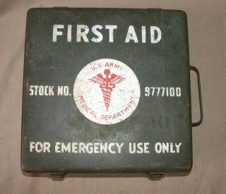 Wwii Ww2 Large 24 Unit First Aid Kit Box For M8 / M20 Armored Car,  Tank